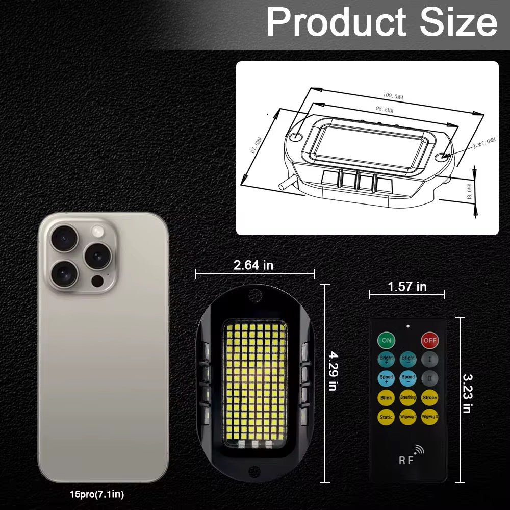 144 Pure White LED Rock Lights